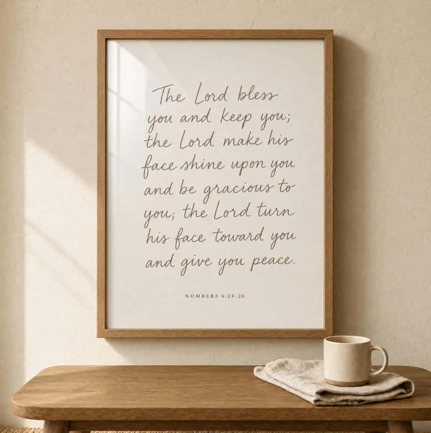 The LORD Bless You and Keep You, Numbers 6:24-26 | Single, Christian Wall Art, A3 at XILEF Art